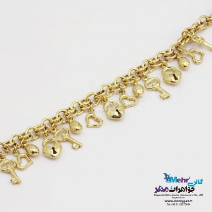 دستبند طلا - طرح حلقه های تو در تو-MB1376